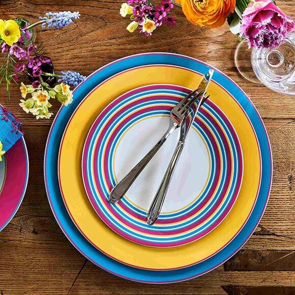 SPODE Kit Kemp Calypso Porcelain Serving Platter or Charger in Turquoise NWT - Picture 5 of 7